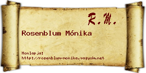 Rosenblum Mónika névjegykártya